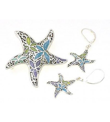 Multicolor Filigree Starfish Function Earrings