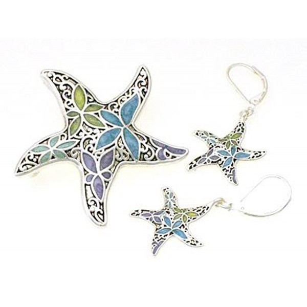 Multicolor Filigree Starfish Function Earrings