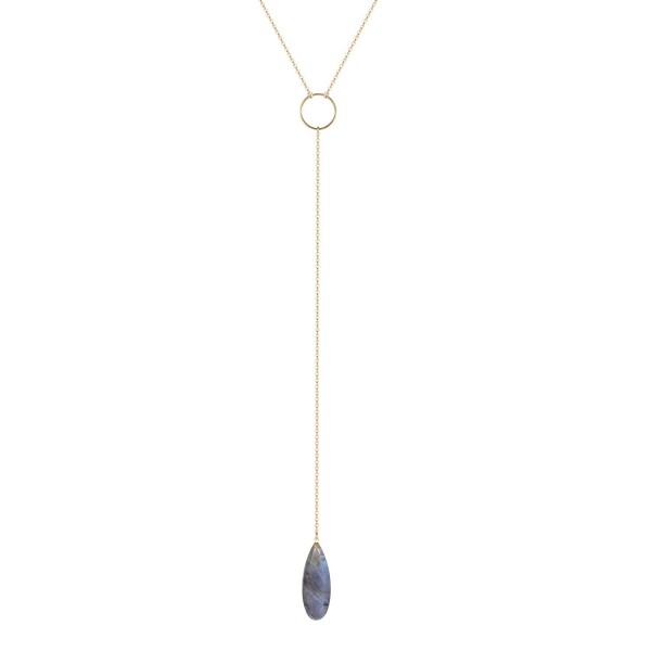 Teardrop Natural Labradorite Gemstone Necklace