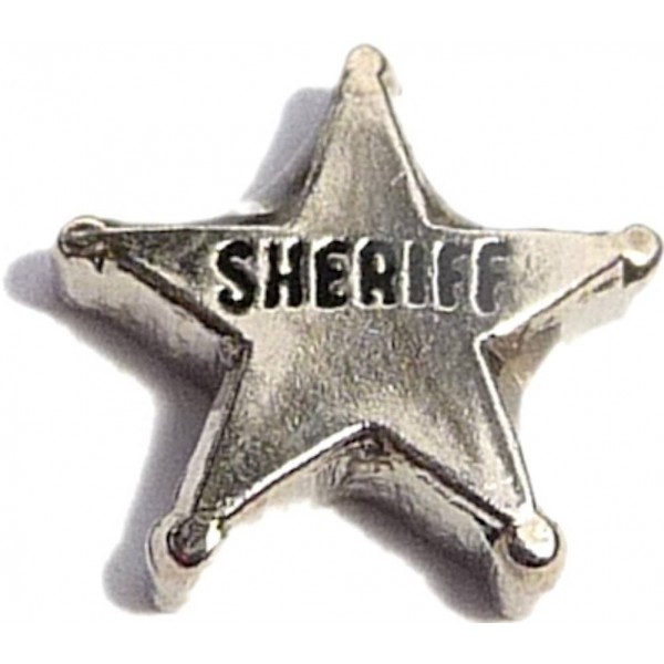 Sheriff Badge Floating Locket Charm Sheriff Badge Floating Locket Charm