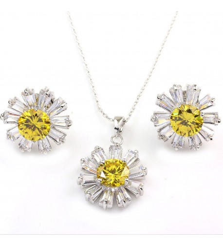 FC Crystal Pendant Necklace Earrings