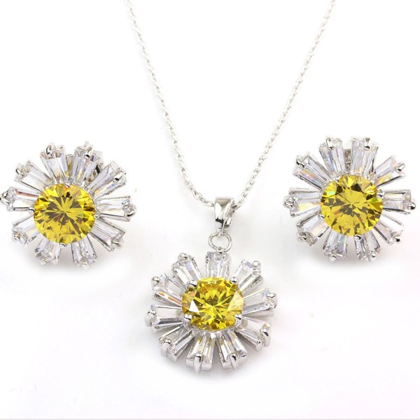 FC Crystal Pendant Necklace Earrings