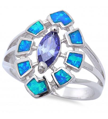 Simulated Tanzanite Created Sterling Silver