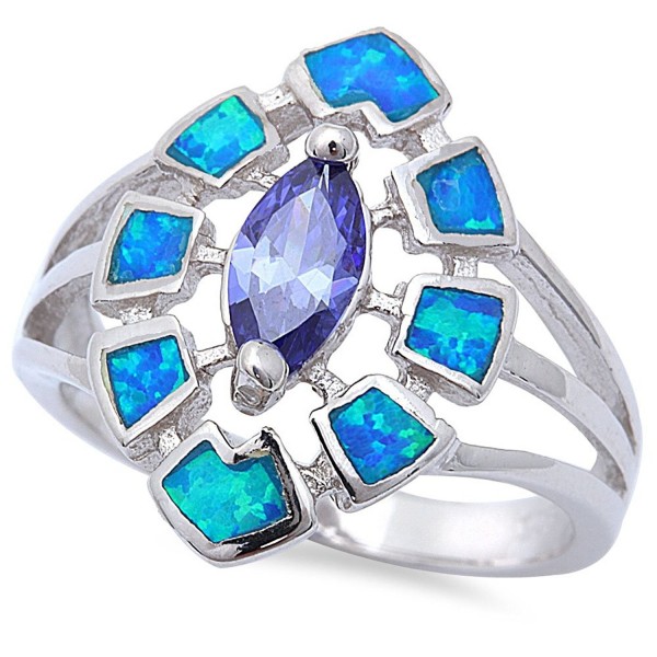 Simulated Tanzanite Created Sterling Silver