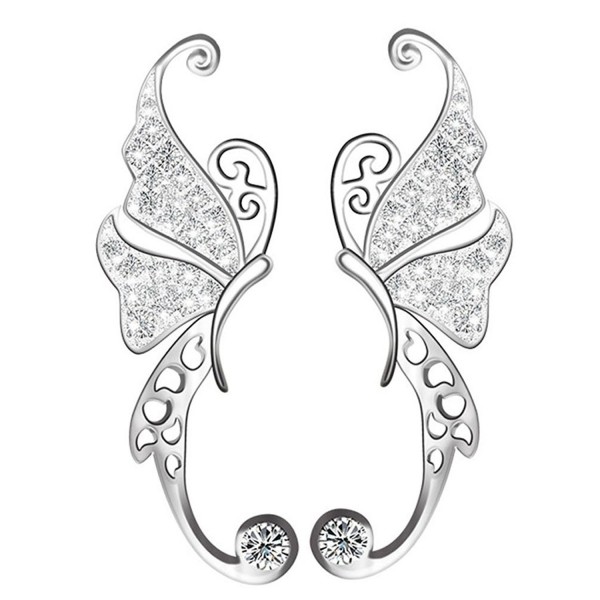 Butterfly Climber Earrings Zirconia Sterling