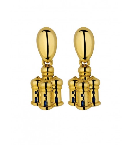 Plated Cabouchon Arabian Castle Earrings