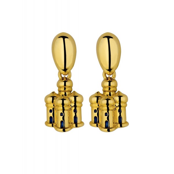 Plated Cabouchon Arabian Castle Earrings