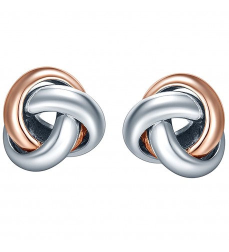 SILVERAGE Two Tone Love Knot Earrings