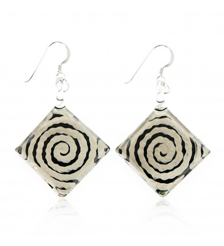 Sterling Silver Painted Murano Earrings