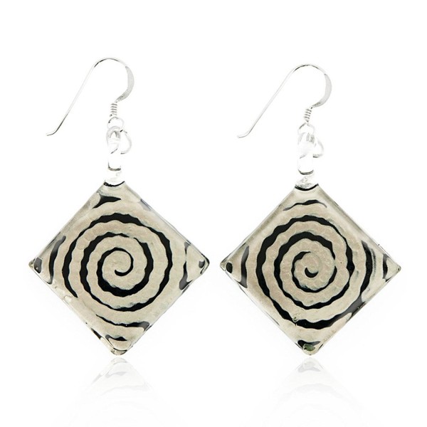 Sterling Silver Painted Murano Earrings