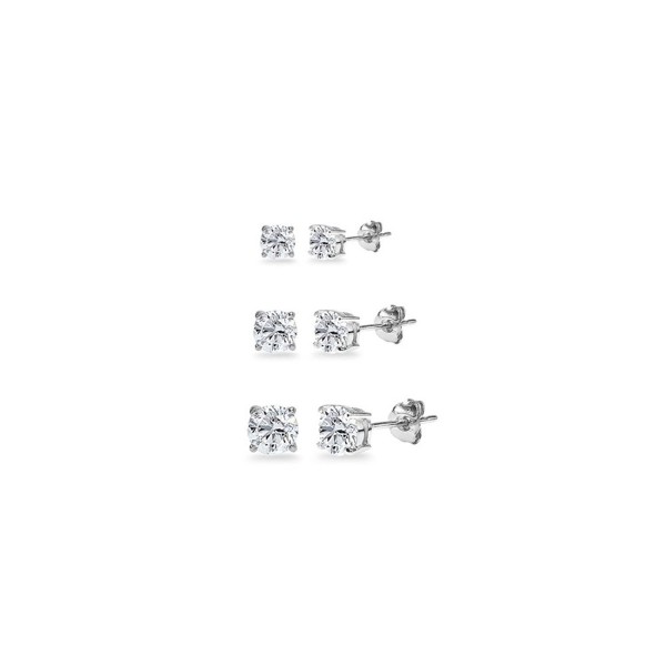 3 Pair Sterling Silver White Earrings 3 Pair Sterling Silver White Earrings