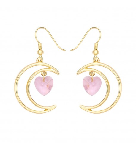 SENFAI Crescent Crystal Dangle Earrings