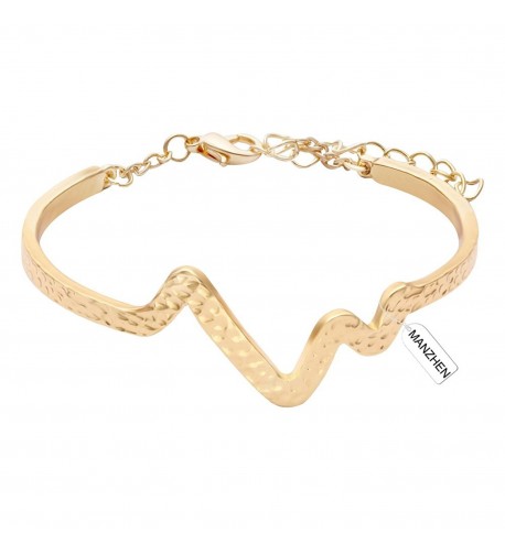 MANZHEN Heartbeat Bracelets Adjustable Bangles