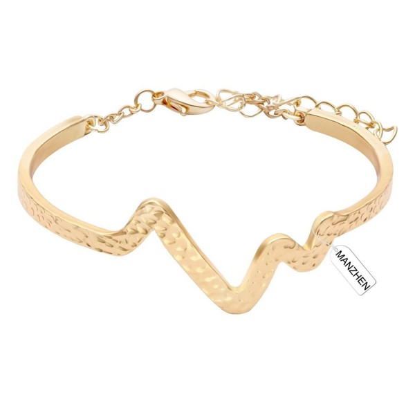 MANZHEN Heartbeat Bracelets Adjustable Bangles