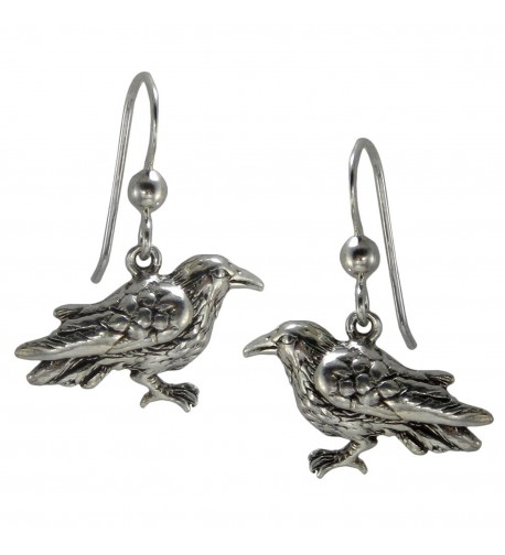 Sterling Silver Raven Dangle Earrings