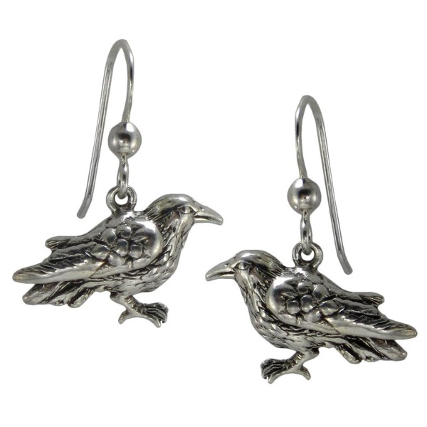 Sterling Silver Raven Dangle Earrings