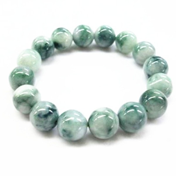 Natural Green Jade Beaded Bracelet