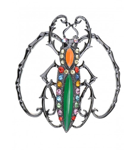 Alilang Rhinestones Colorful Insect Brooch