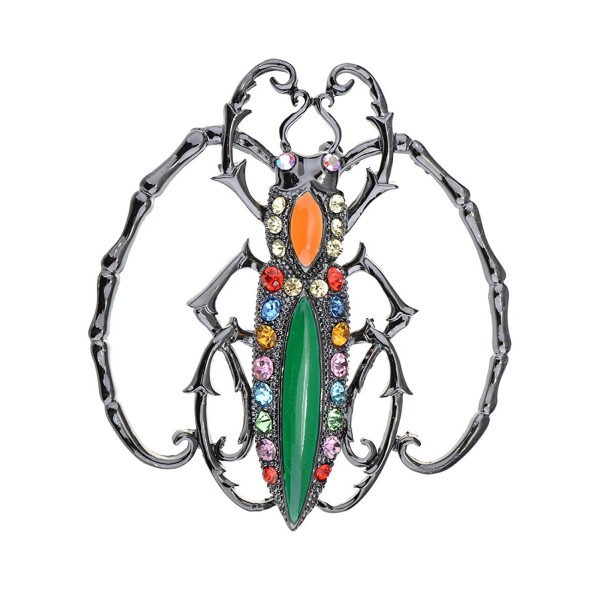 Alilang Rhinestones Colorful Insect Brooch