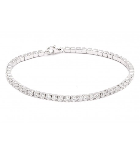 Sterling Silver Zirconia Bracelet Rhodium