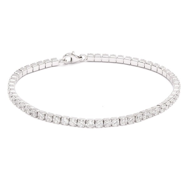 Sterling Silver Zirconia Bracelet Rhodium