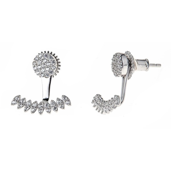 Platinum Sterling Zirconia Earring Jackets