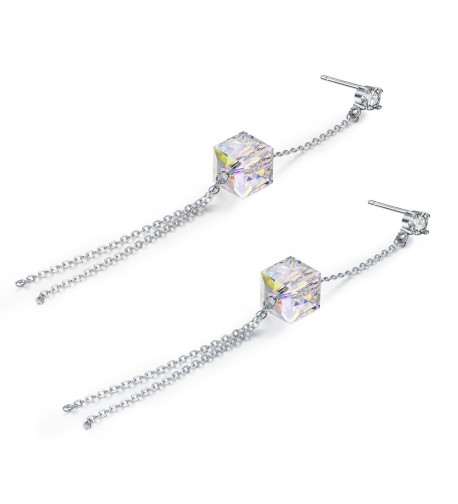 SBLING Platinum Plated Earrings Swarovski Crystals