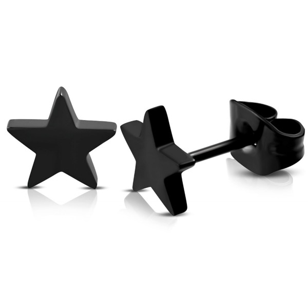 Black Stainless Shining Shooting Earrings