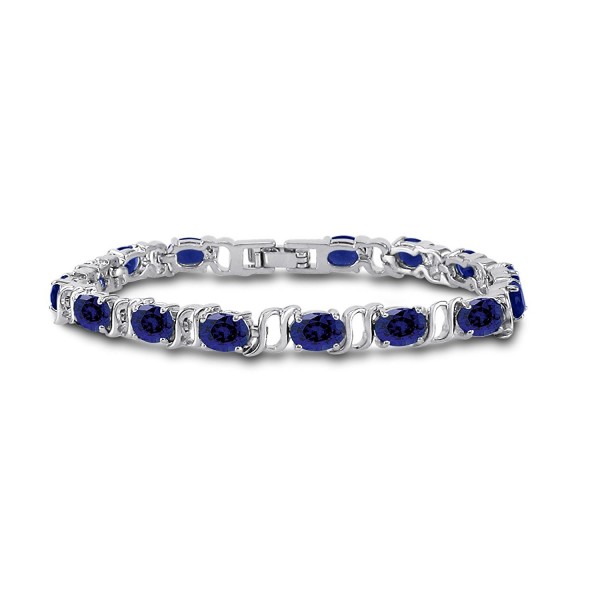 Silver Plated Simulated Sapphire Bracelet