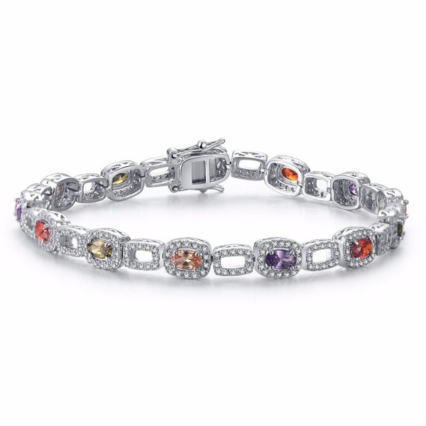 Caperci Zirconia Birthstone Multi Gemstone Bracelet