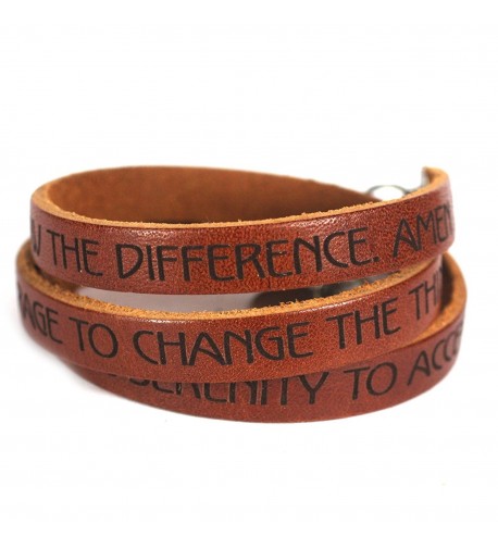 Serenity Prayer Designer Leather Bracelet