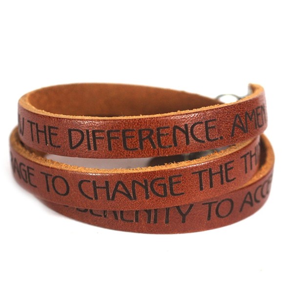 Serenity Prayer Designer Leather Bracelet