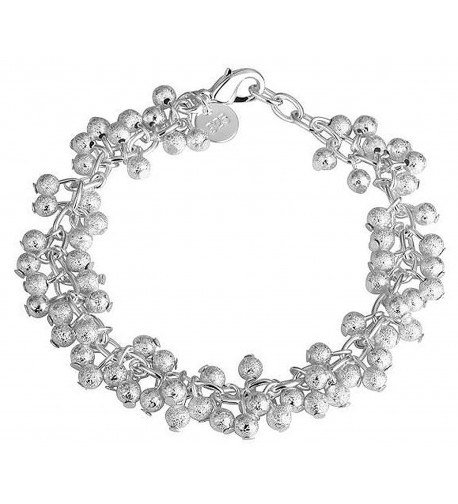 Sterling Silver Grape Charm Bracelet