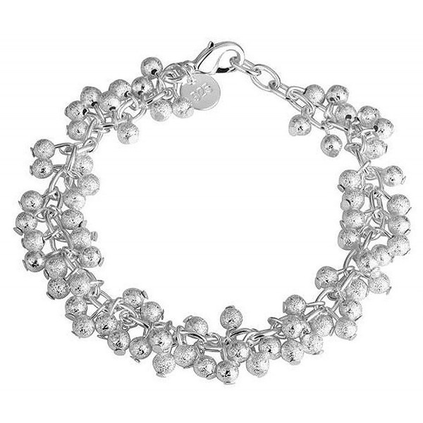 Sterling Silver Grape Charm Bracelet