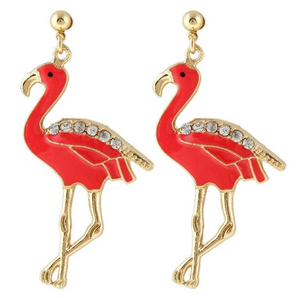 EVER FAITH Austrian Flamingo Gold Tone EVER FAITH Austrian Flamingo Gold Tone