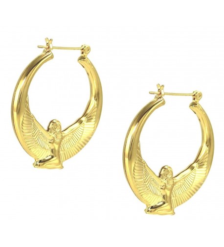 Egyptian Goddess Yellow Plated Earrings