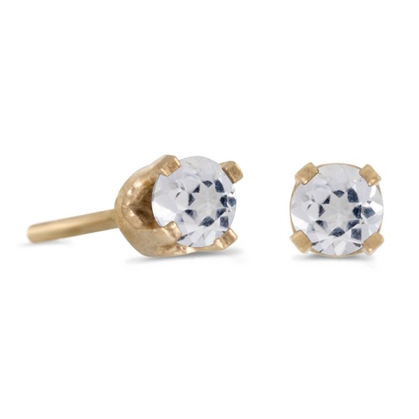 Petite Round White Earrings Yellow Petite Round White Earrings Yellow