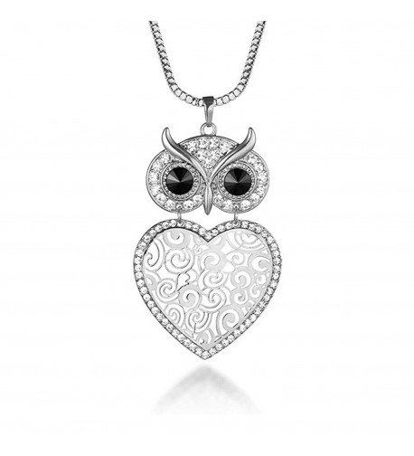 Pendant Necklace Rhinestone Silver Plated