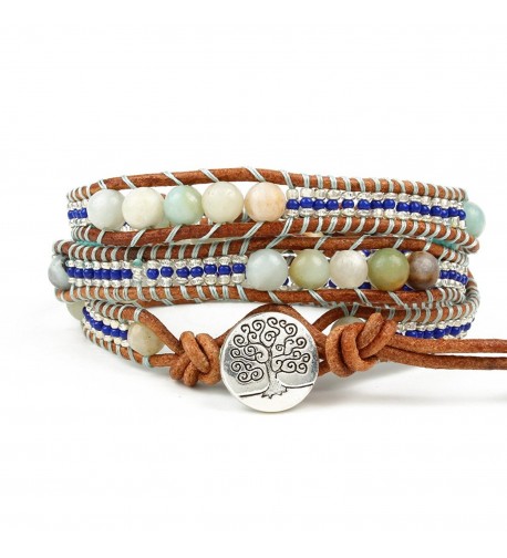 Bonnie Leather Bracelet Meditation Amazonite