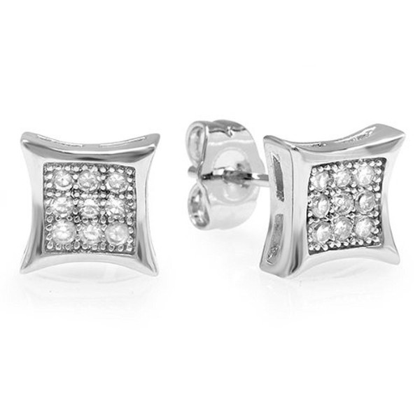 Platinum Plated Earrings Zirconia Pushback