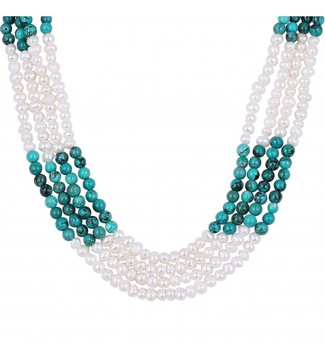 Simulated Turquoise Cultured Freshwater Necklace