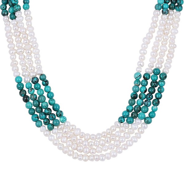 Simulated Turquoise Cultured Freshwater Necklace