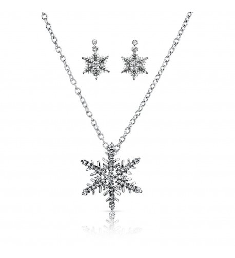 Bling Jewelry Snowflake Necklace Earrings