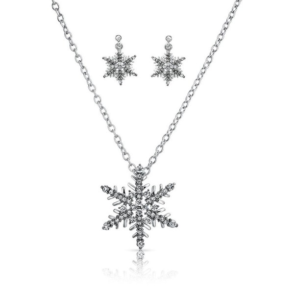 Bling Jewelry Snowflake Necklace Earrings