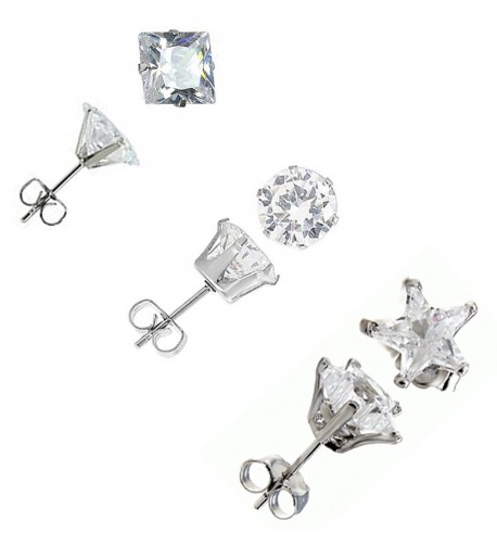 Stainless Steel Zirconia Earring SQUARE