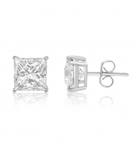 Princess Zirconia Sterling Setting Earrings