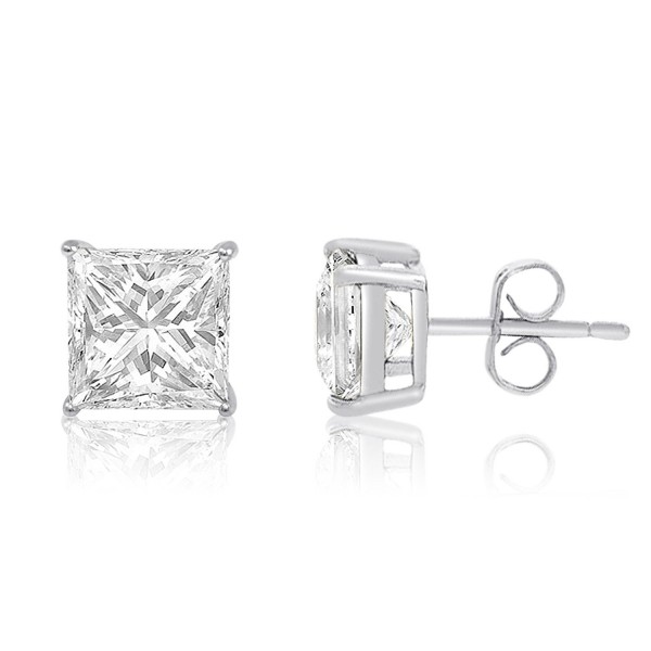 Princess Zirconia Sterling Setting Earrings