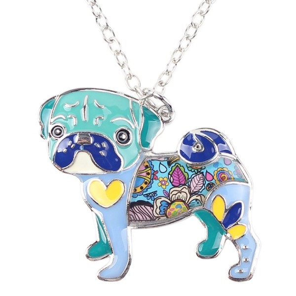 Bonsny Enamel Necklace Bulldog pendant