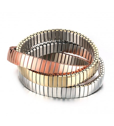 Stainless Interlocked Trinity Stretch Bracelet