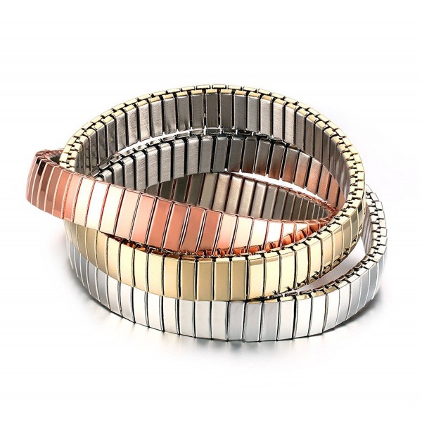 Stainless Interlocked Trinity Stretch Bracelet